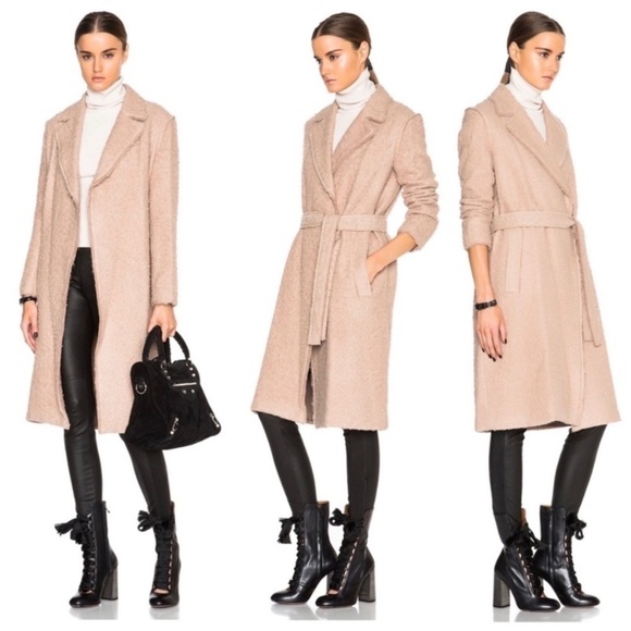 Helmut Lang camel shaggy alpaca coat medium - Picture 1 of 11